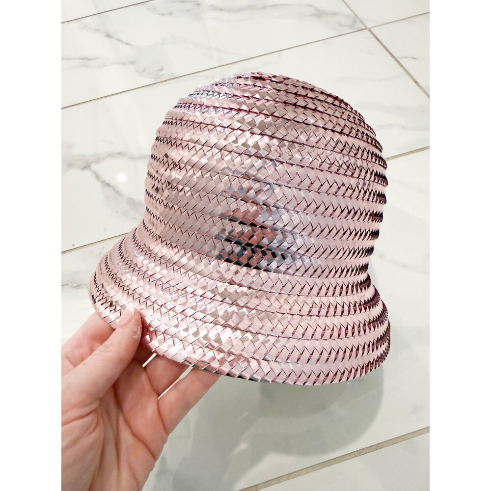 Anthropologie Anthony Peto paris pink cloche size Small NEW metallic - Picture 10 of 10
